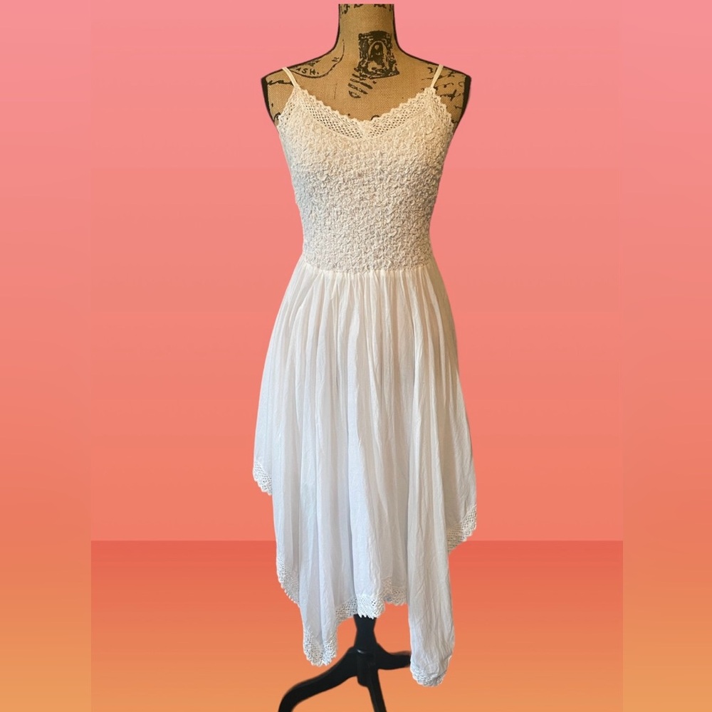 White Handkerchief Style Dress